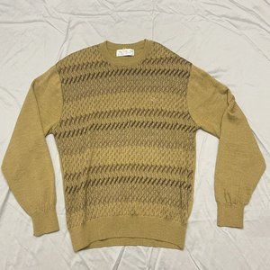 vintage Countess Mara Gold Crewneck Sweater wool thin knit Size M NWOT